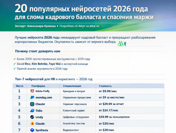 20 популярных нейросетей 2026 года для слома кадрового балласта и спасения маржи 